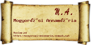 Mogyorósi Annamária névjegykártya
